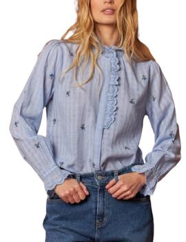 Camisa Indi&cold Bordados Azul