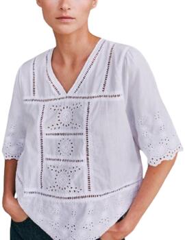 Blusa Indi&cold Bordados Blanco