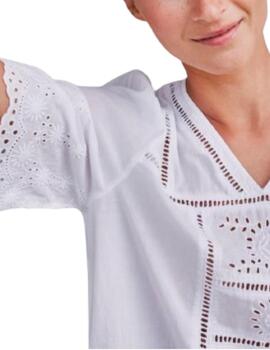 Blusa Indi&cold Bordados Blanco