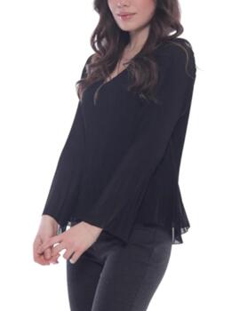 Blusa Mimi-Muà Plisada Negro