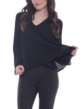 Blusa Mimi-Muà Plisada Negro