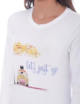 Camiseta Mimi-Muà 'Let´s Just Go' Blanco