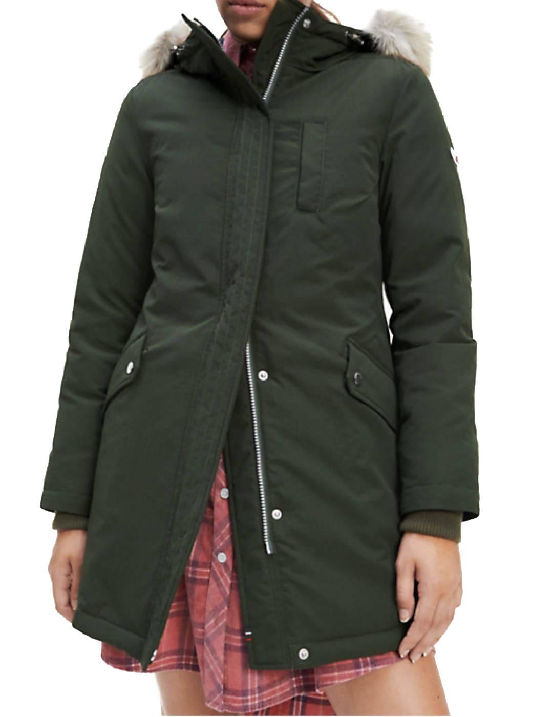 Parka Tommy Jeans Larga Technical Verde