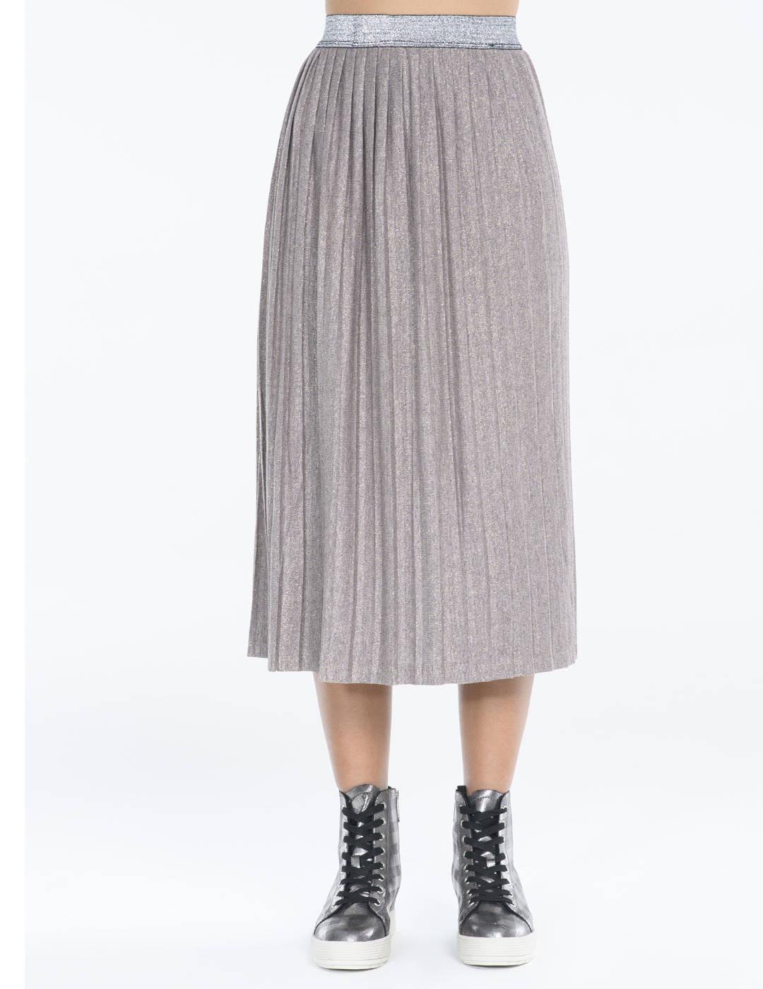 FALDA FORNARINA  PLISADA CON BRILLO