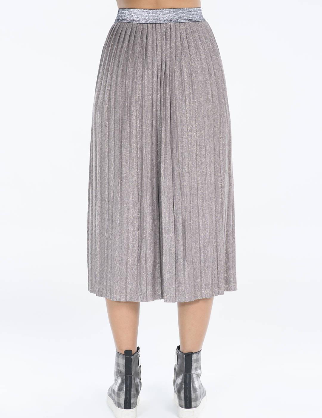 FALDA FORNARINA  PLISADA CON BRILLO