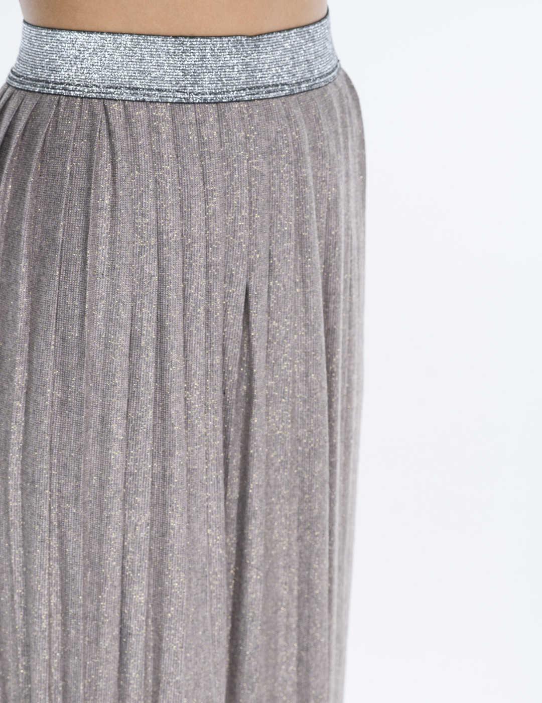 FALDA FORNARINA  PLISADA CON BRILLO