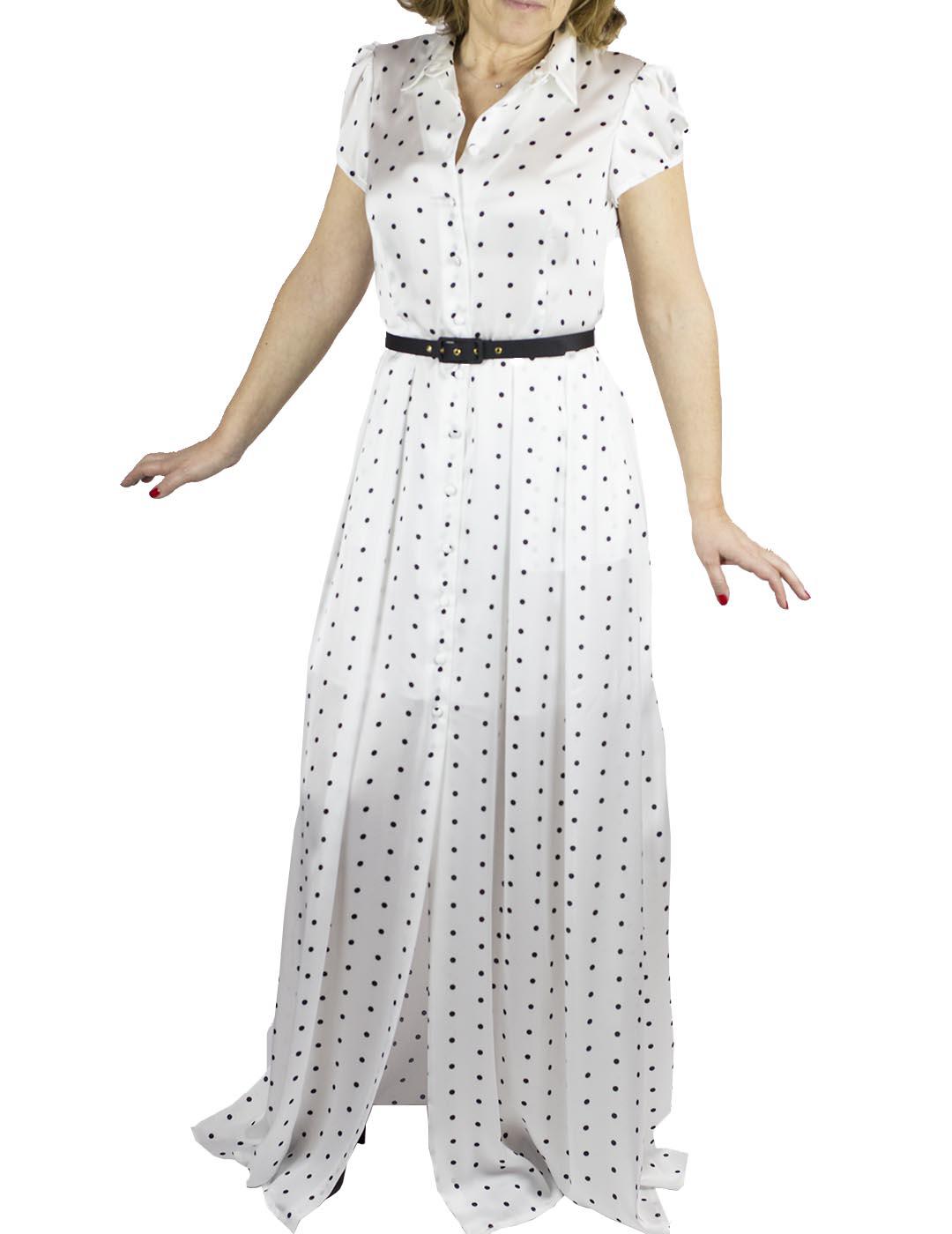 Vestido Largo Chokolat Camisero Estampado Topos