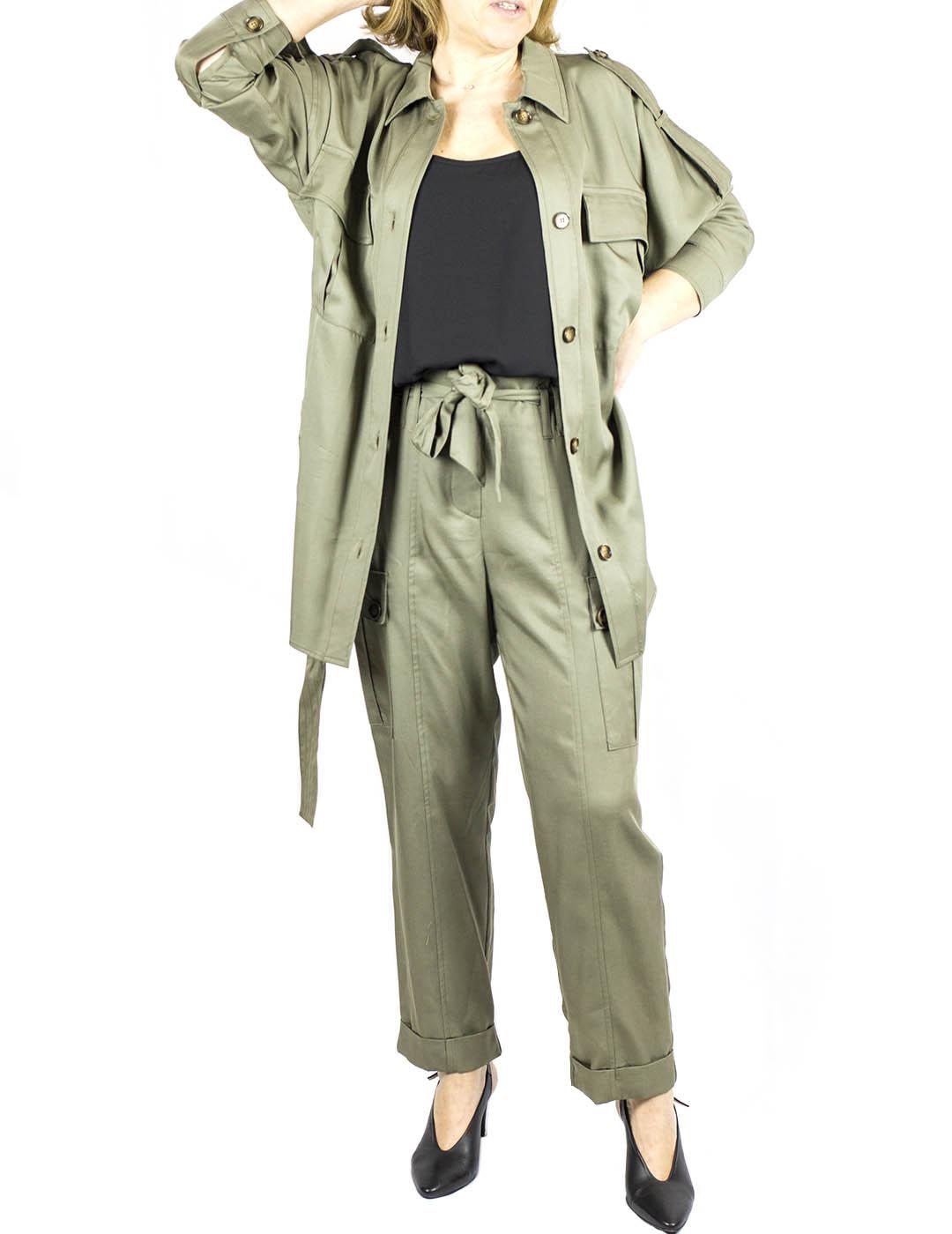 Sahariana Kaos Oversize Tencel Verde