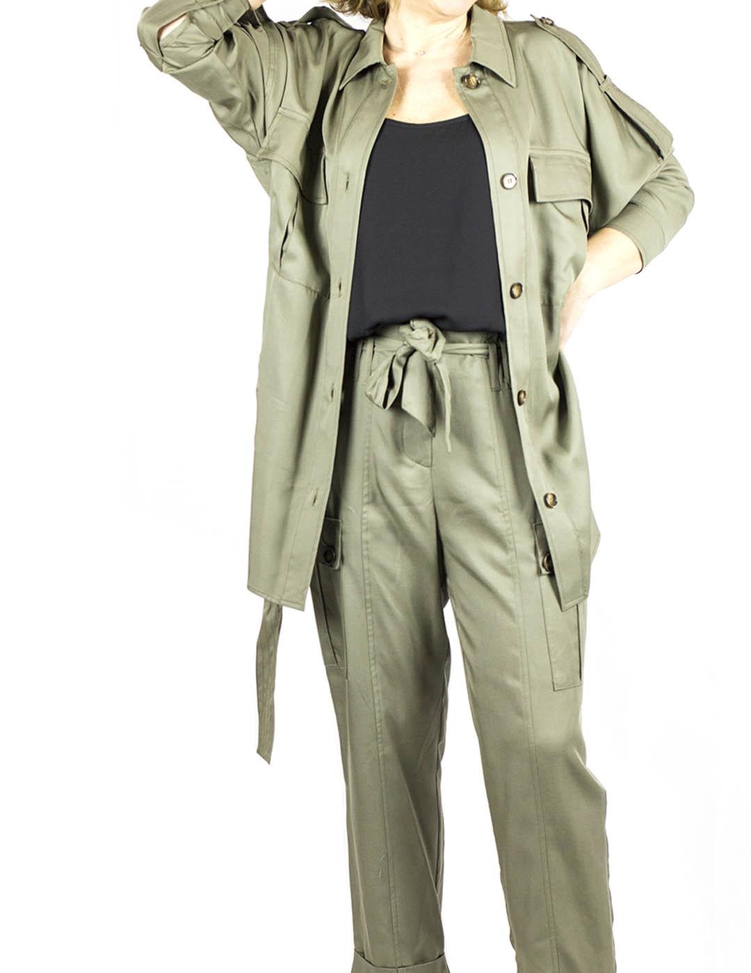 Sahariana Kaos Oversize Tencel Verde