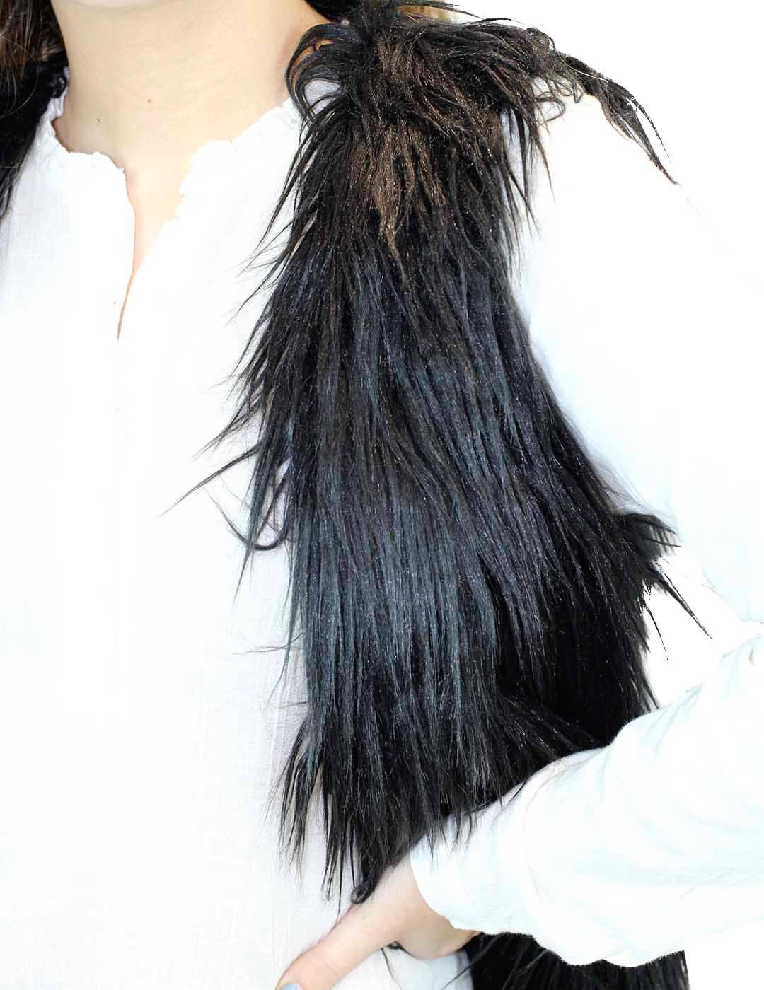 Chaleco Naf Naf Pelo Sintético Negro