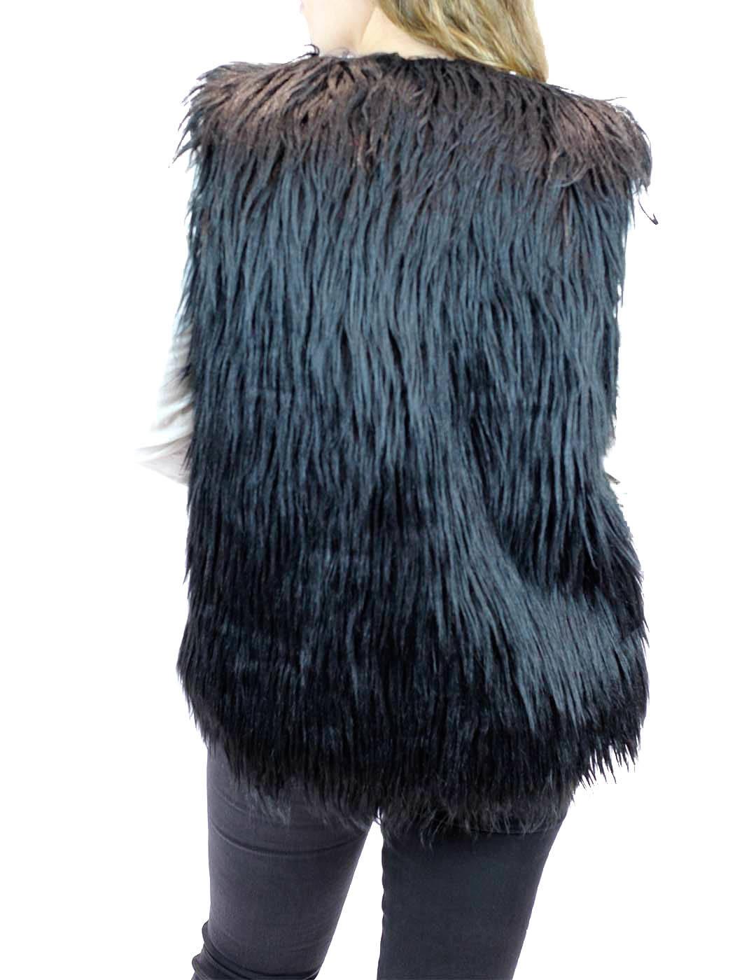 Chaleco Naf Naf Pelo Sintético Negro