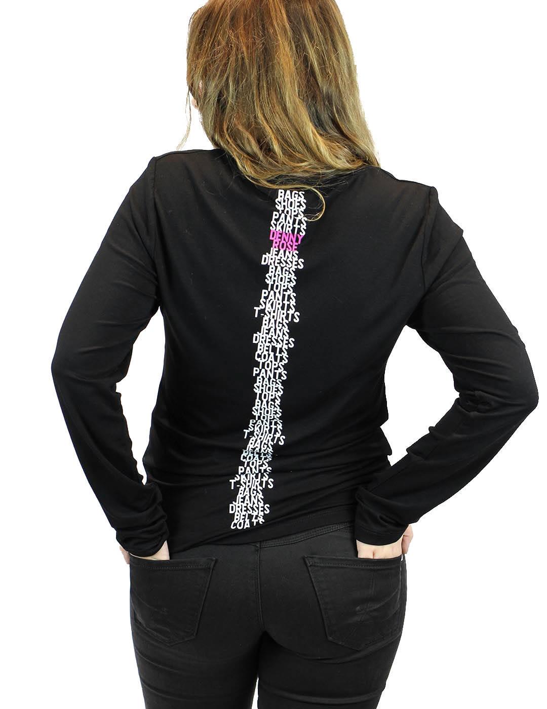 Camiseta Denny Rose Letras En Contraste Negro