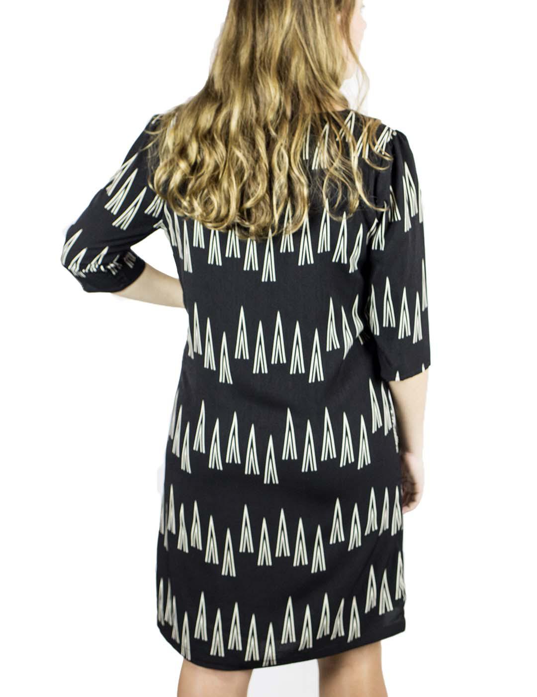 Vestido Anonyme Designers Estampado Geométrico Negro