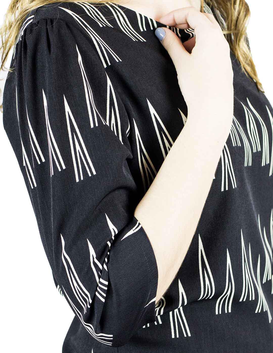 Vestido Anonyme Designers Estampado Geométrico Negro