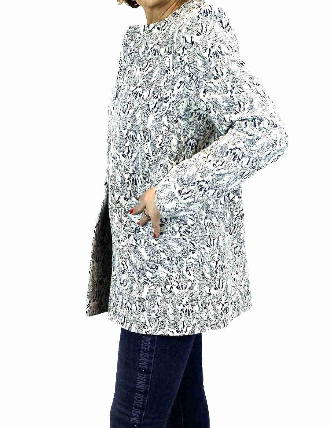 Abrigo Naf Naf Brocado Marino