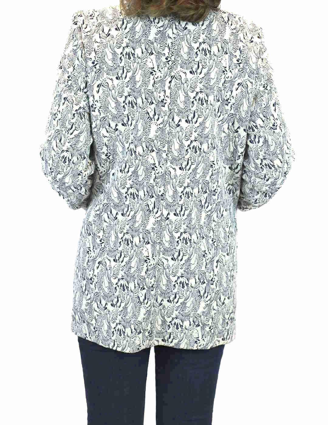 Abrigo Naf Naf Brocado Marino