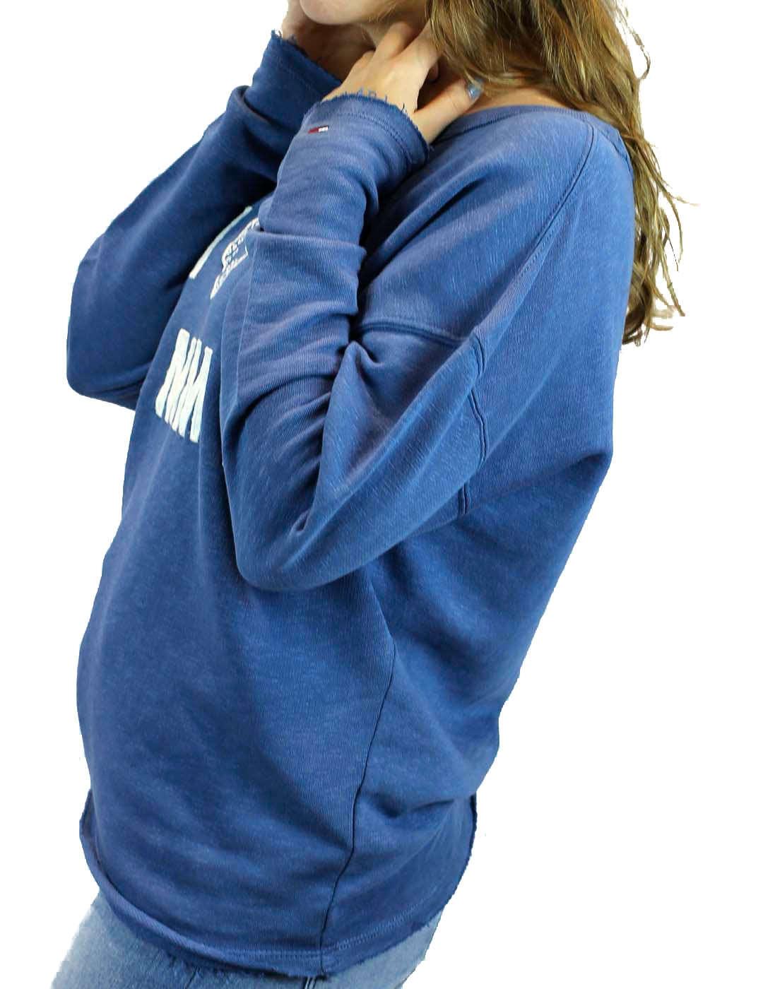 Sudadera Tommy Jeans Cuello Barco Con Logo Azulón