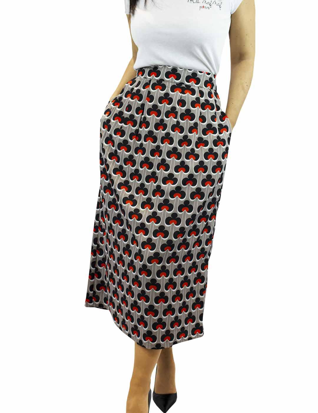 FALDA MIDI ANONYME DESIGNERS  ESTAMPADO RETRO