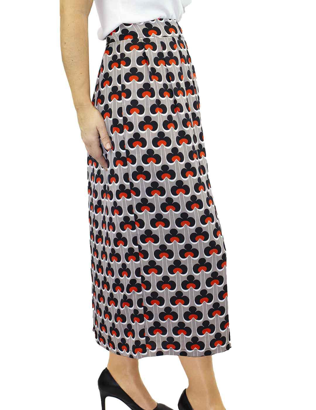 FALDA MIDI ANONYME DESIGNERS  ESTAMPADO RETRO