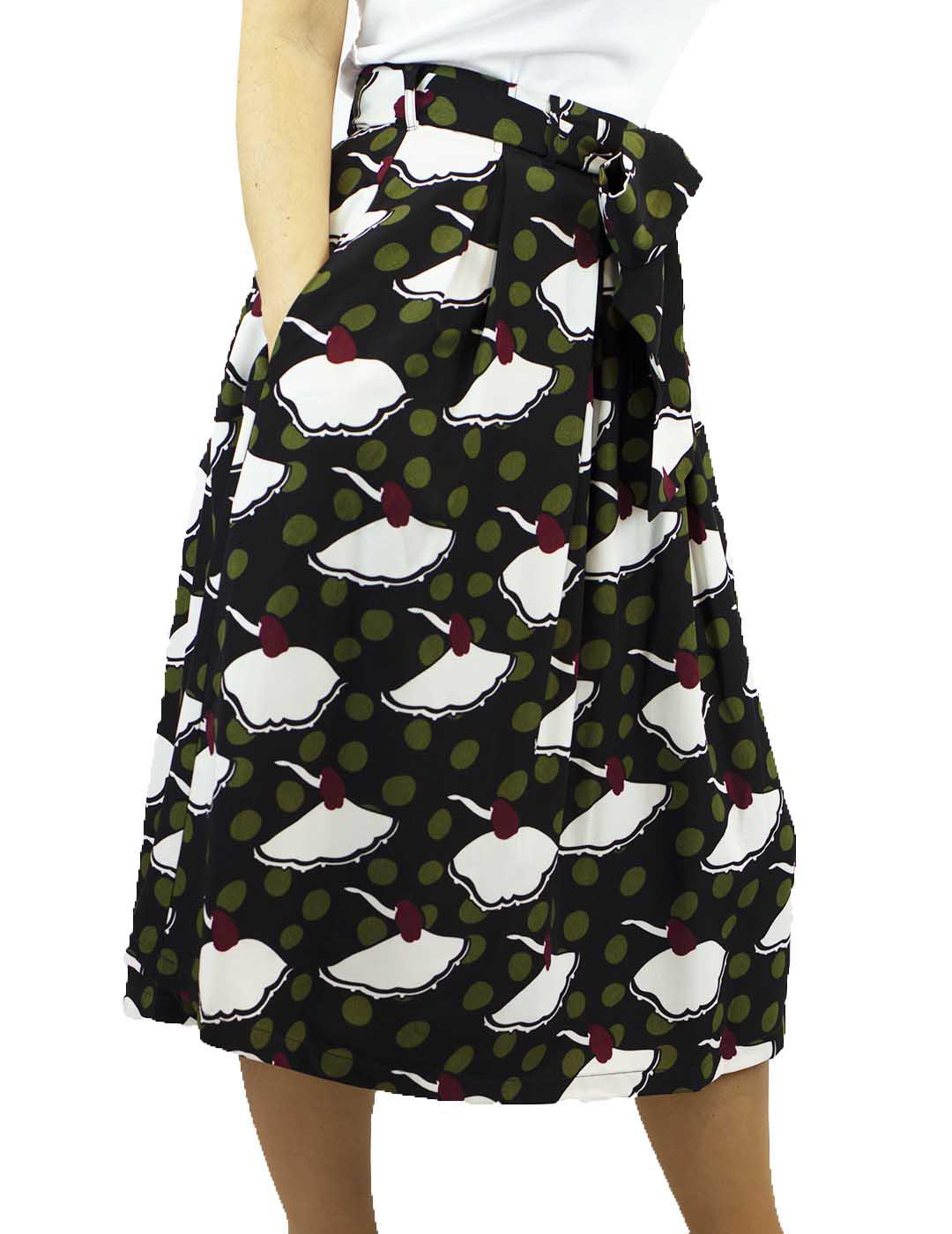 FALDA ANONYME DESIGNERS  ESTAMPADO MUÑECAS CON CINTURON