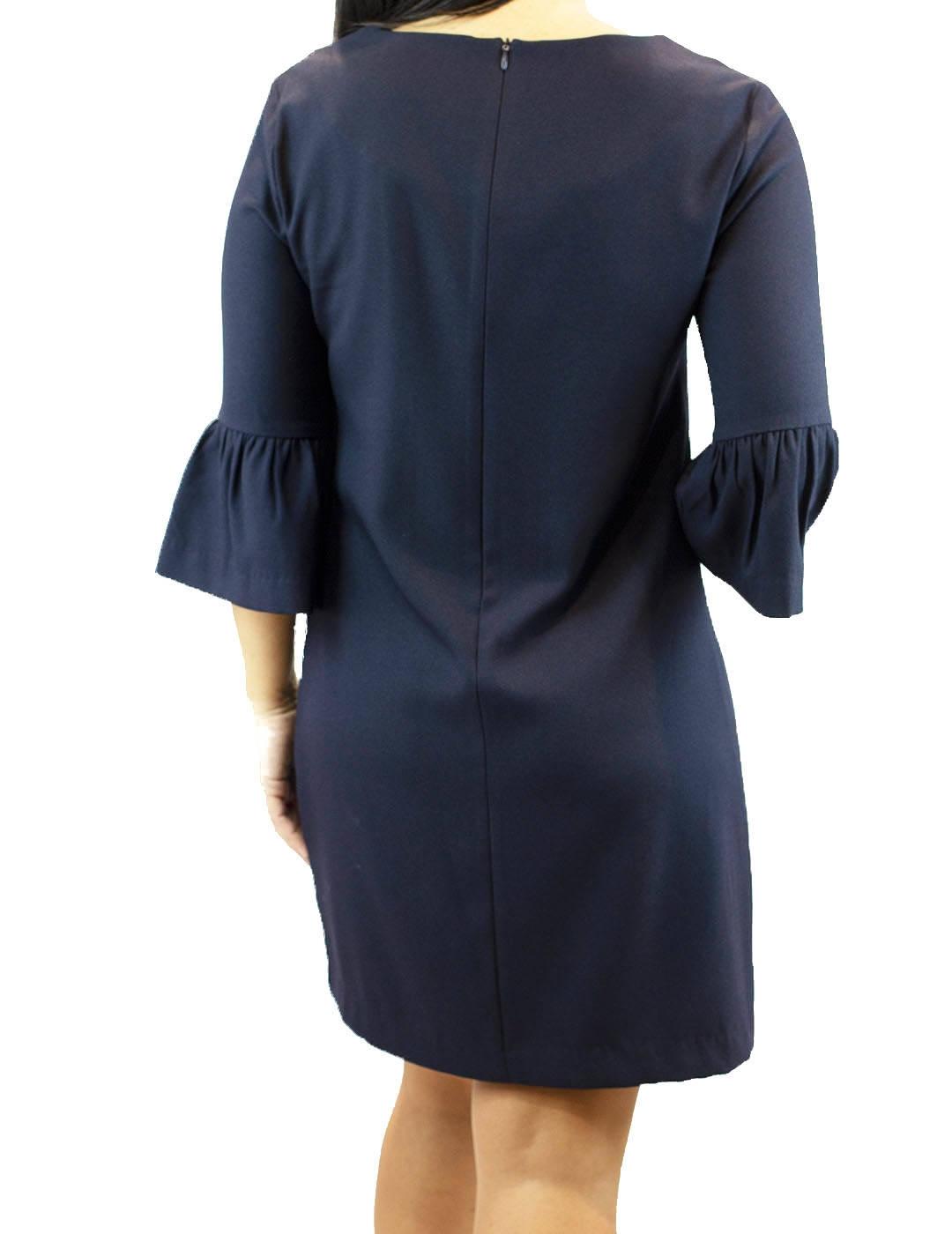 Vestido Anonyme Designers Mangas Con Volantes Marino