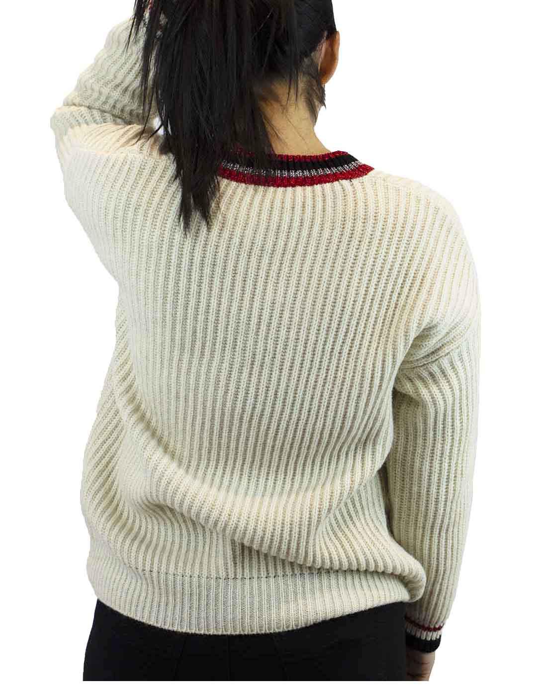 Jersey Kaos Combinado Cuello Pico Beige