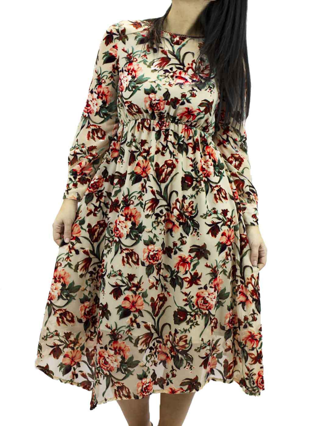 Vestyido Kaos Estampado En Terciopelo Multicolor