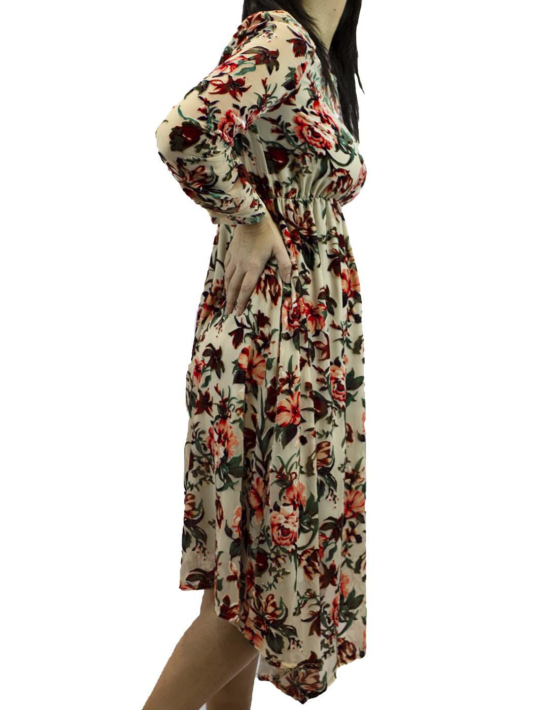 Vestyido Kaos Estampado En Terciopelo Multicolor