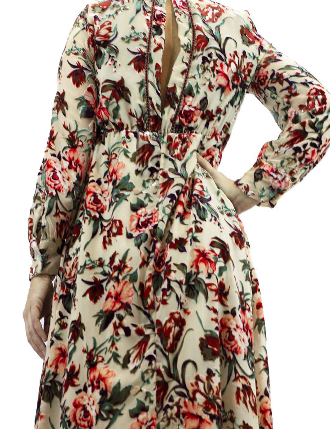 Vestyido Kaos Estampado En Terciopelo Multicolor