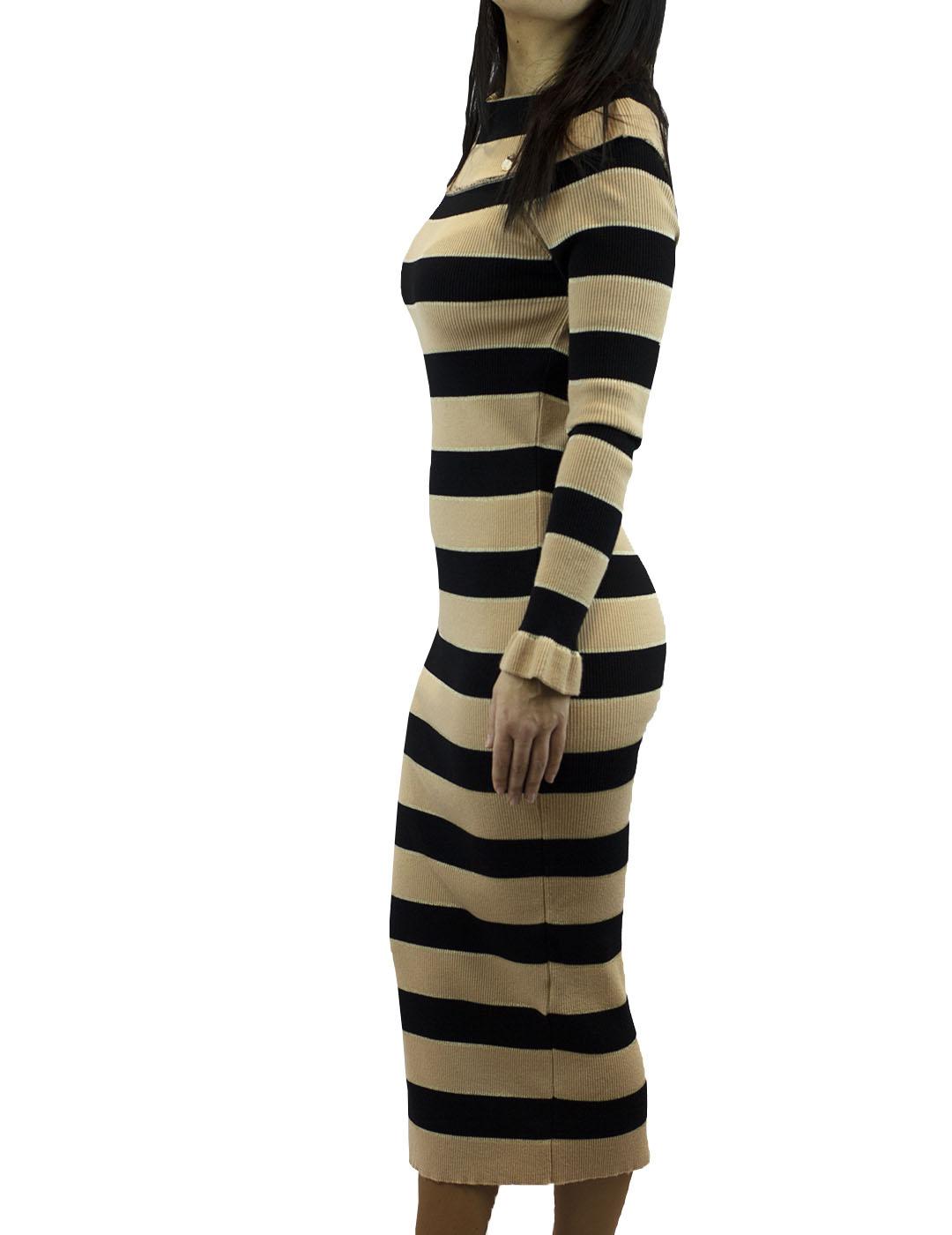 Vestido Denny Rose de Punto Estampado Rayas