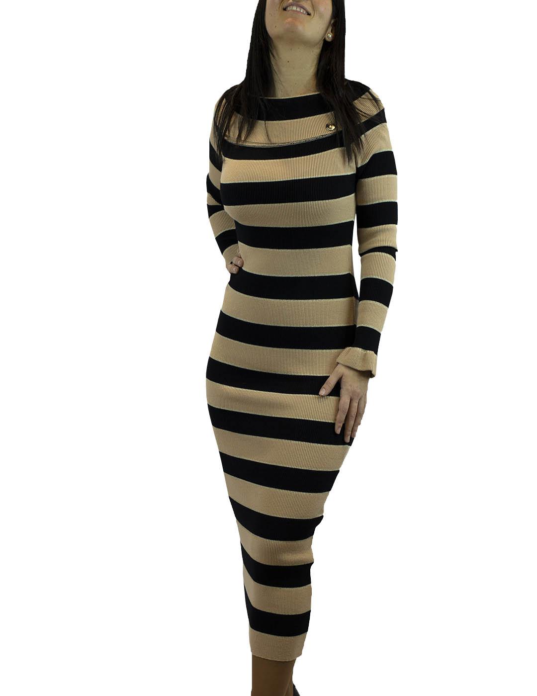 Vestido Denny Rose de Punto Estampado Rayas