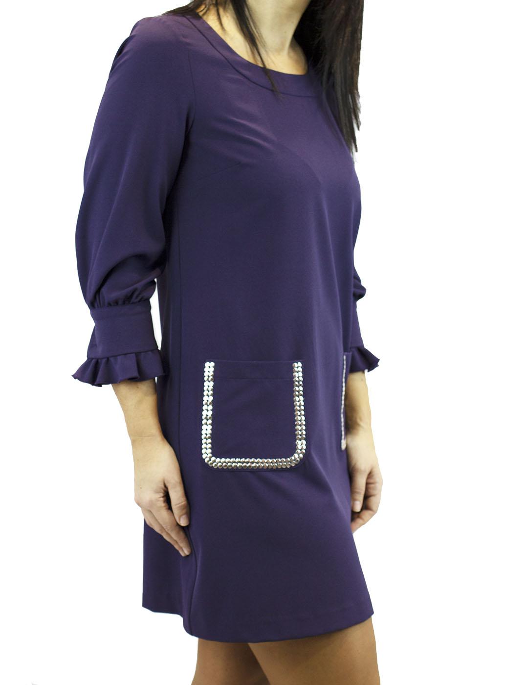 Vestido Denny Rose Bolsillos Con Tachuelas