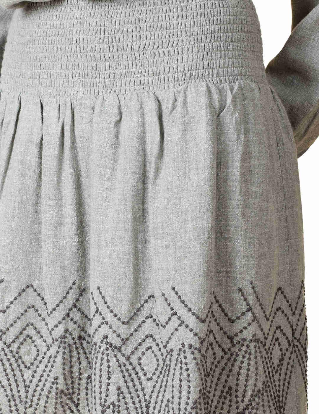 FALDA INDI-COLD  CON BORDADOS