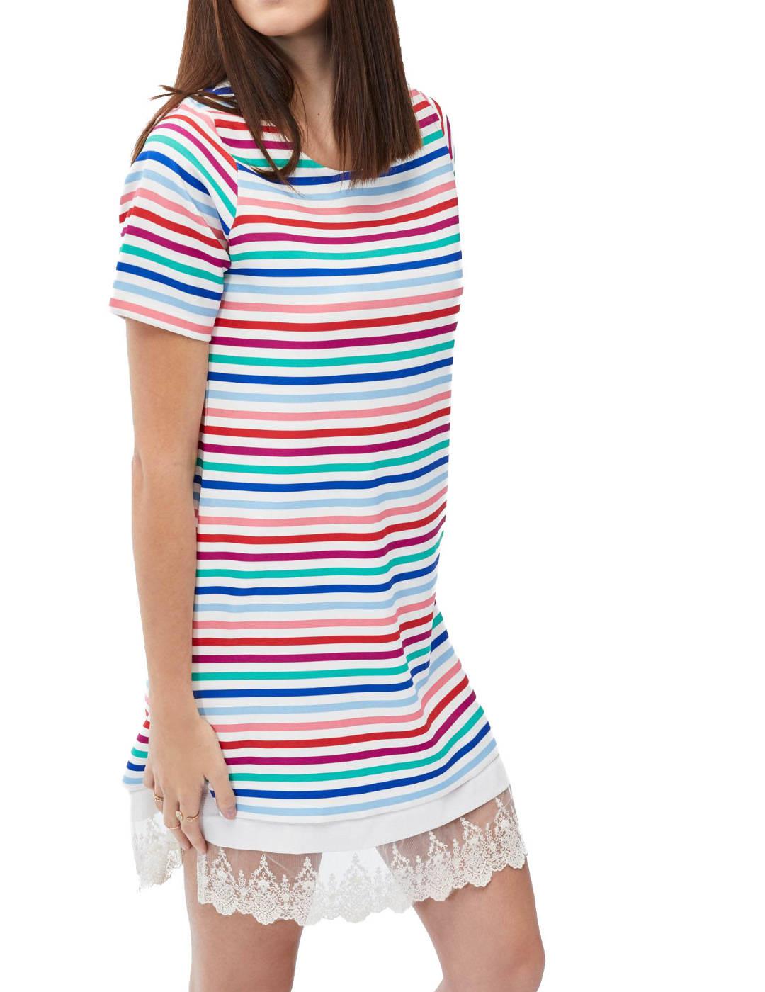 Vestido Lolitas Estampado Rayas