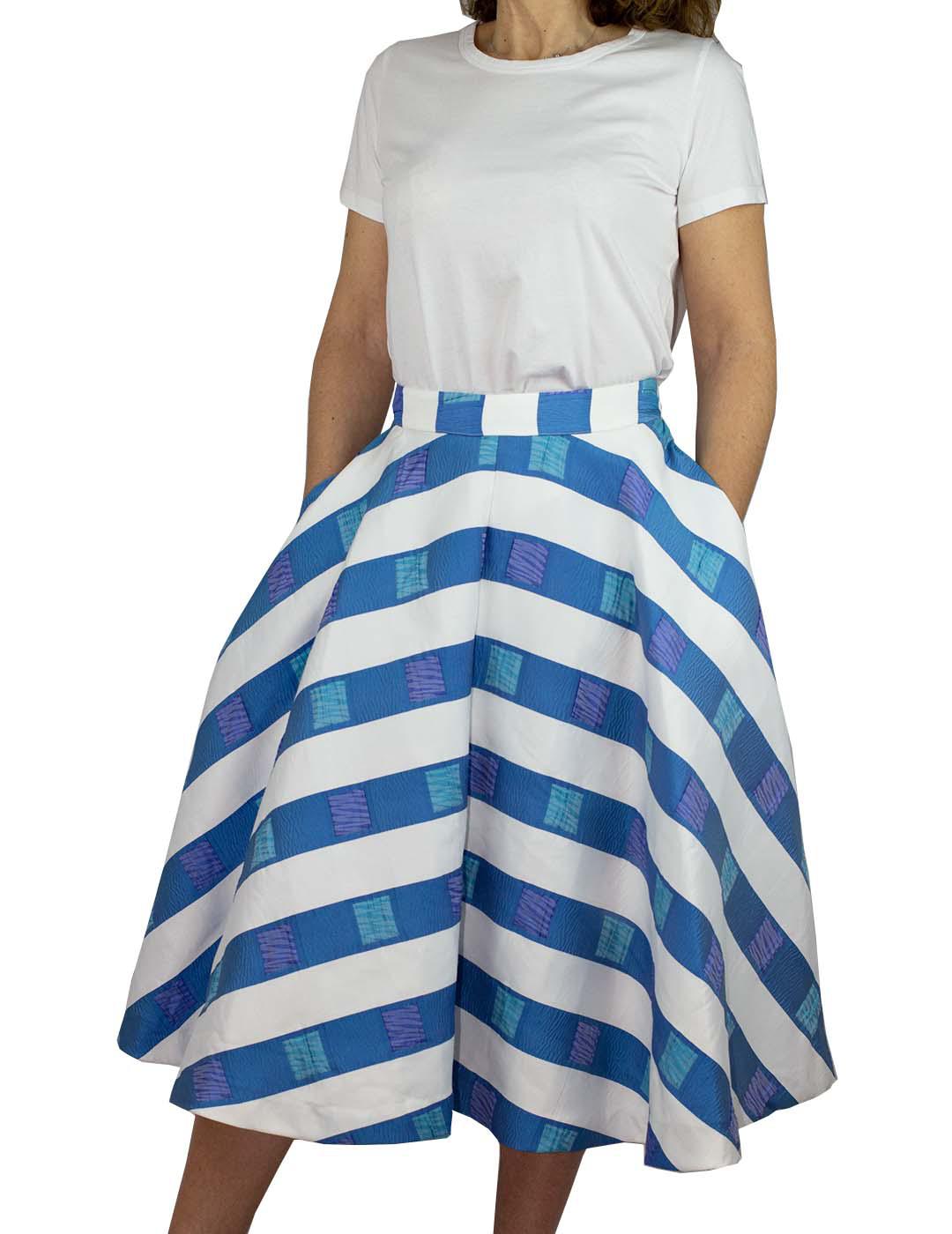 FALDA ANONYME DESIGNERS RAYAS AZULES