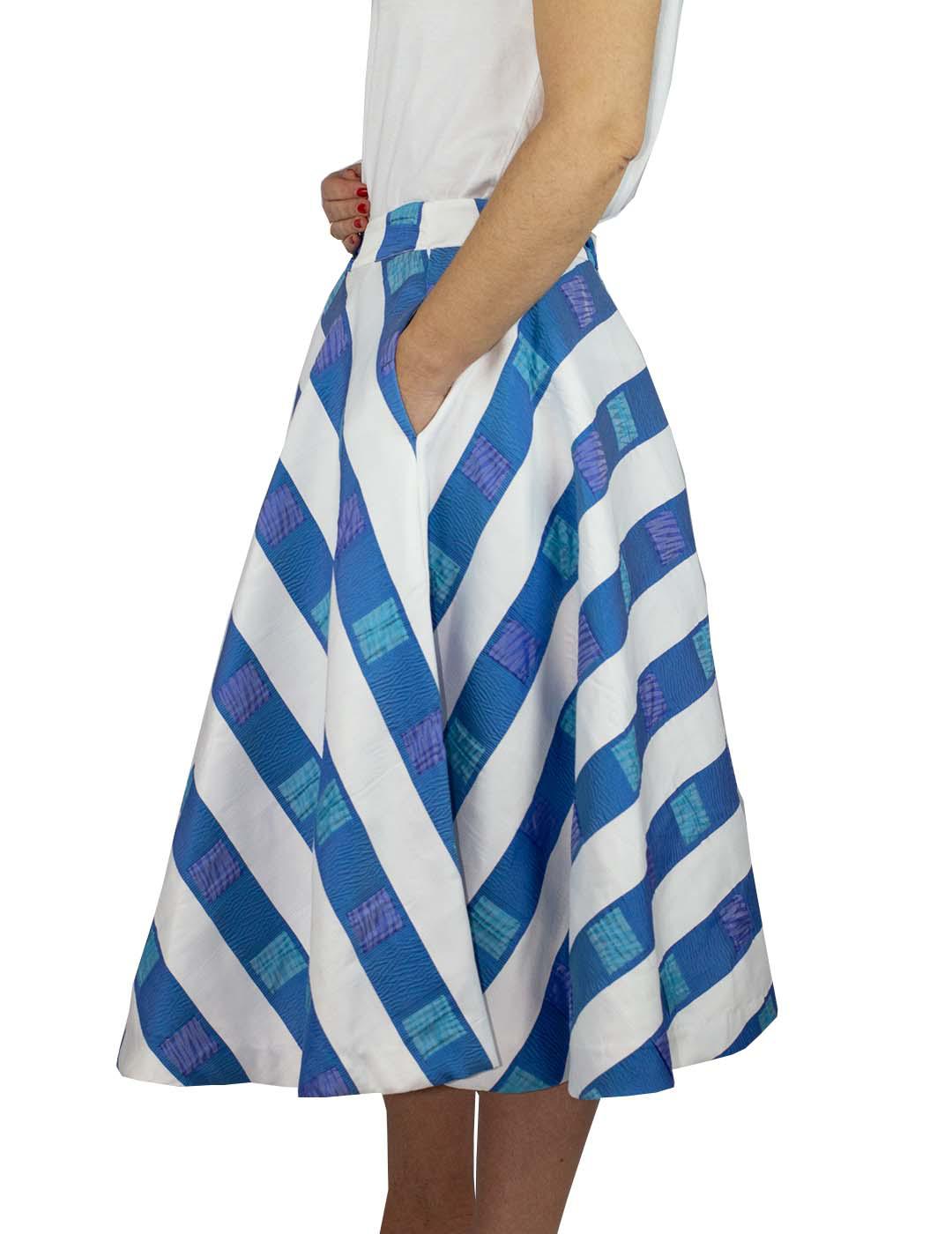 FALDA ANONYME DESIGNERS RAYAS AZULES