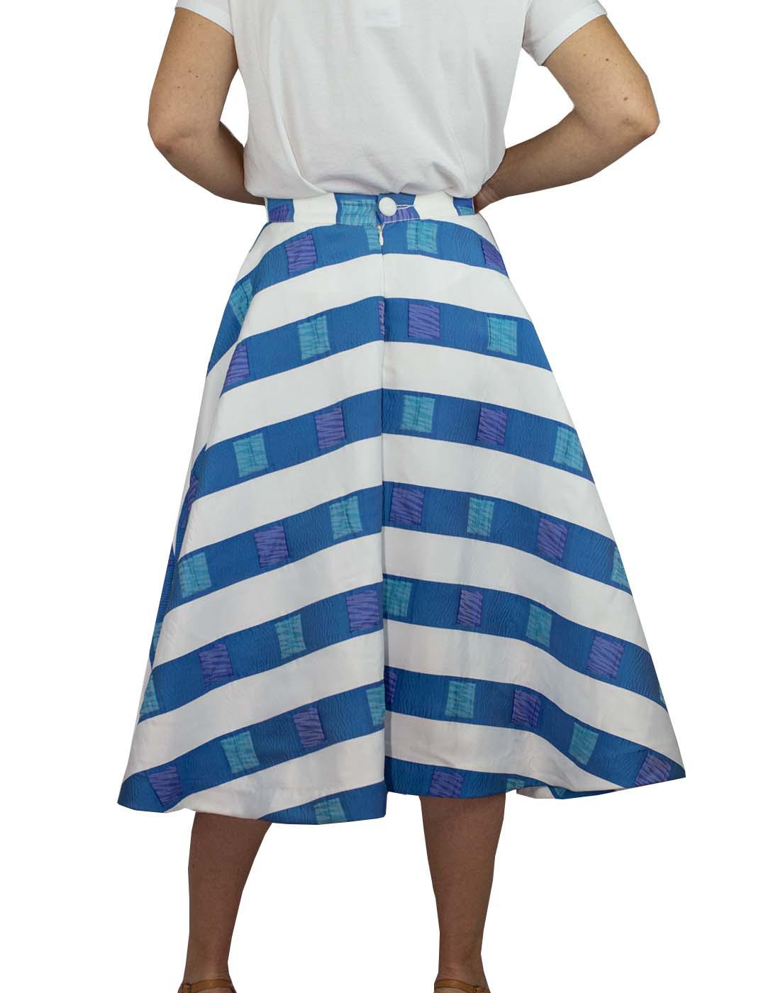 FALDA ANONYME DESIGNERS RAYAS AZULES