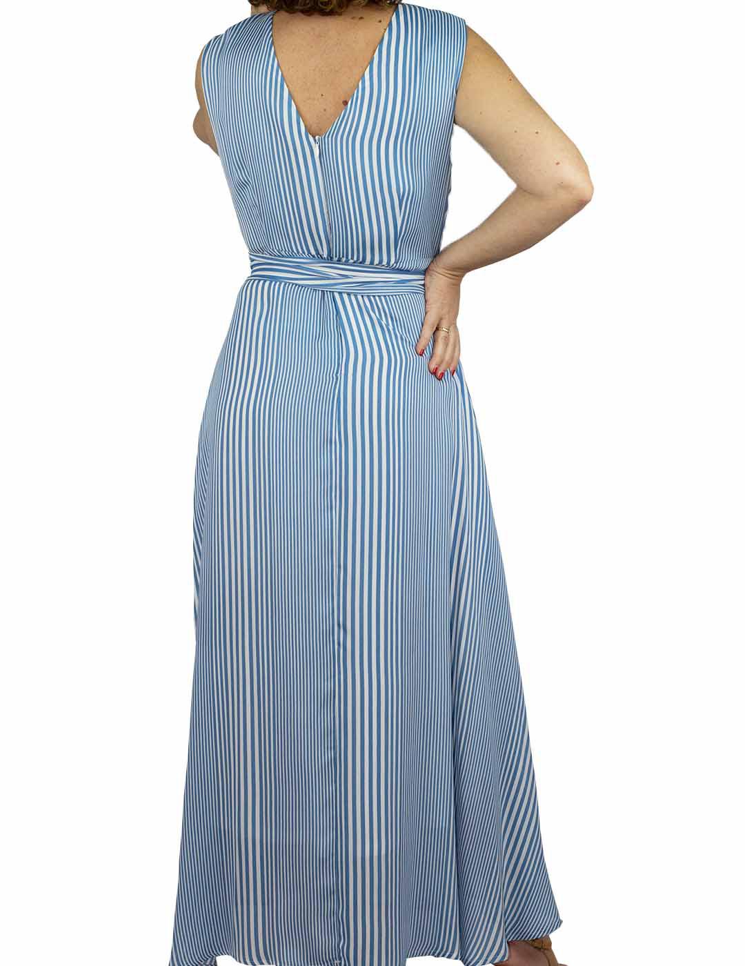 Vestido Anonyme Designers Estampado Rayas Azul