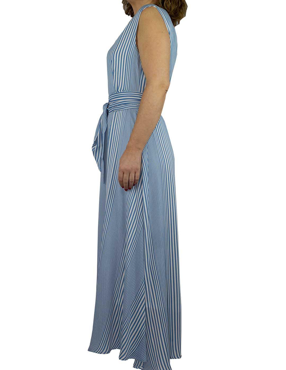 Vestido Anonyme Designers Estampado Rayas Azul