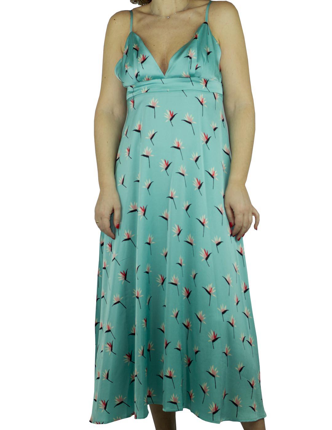 Vestido Anonyme Designers  Midi Escotado Con Tirantes