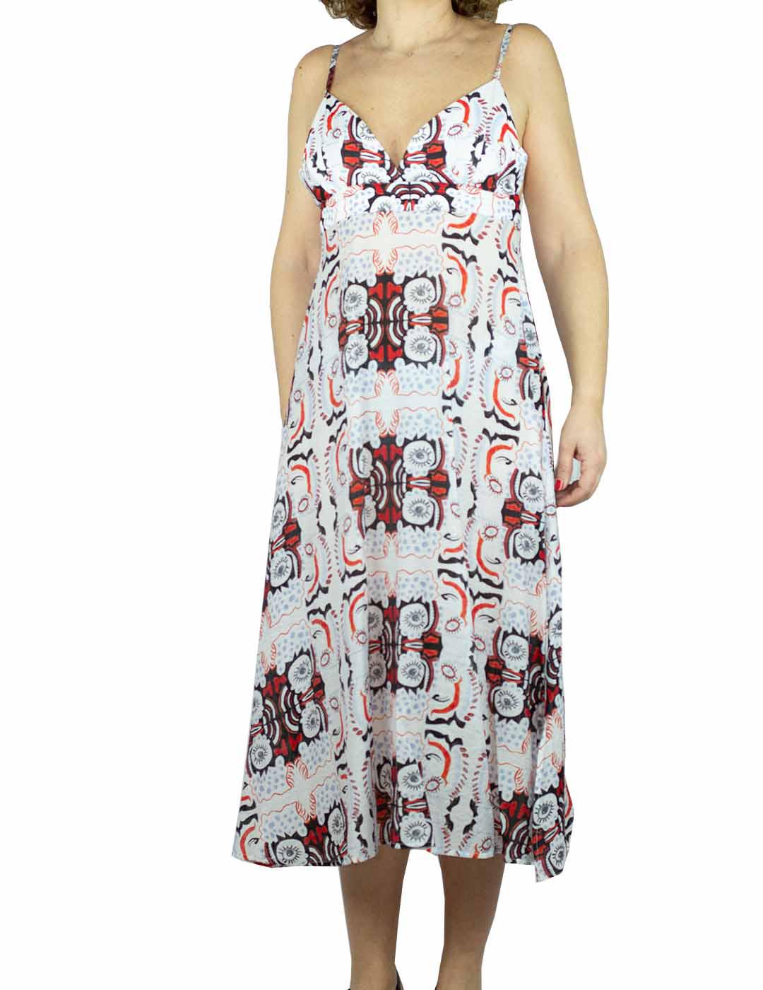 Vestido Anonyme Designers Midi Estampado Multicolor
