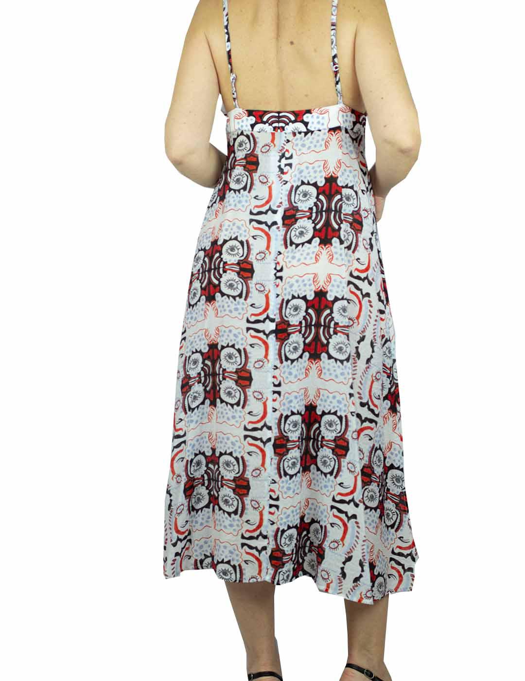 Vestido Anonyme Designers Midi Estampado Multicolor