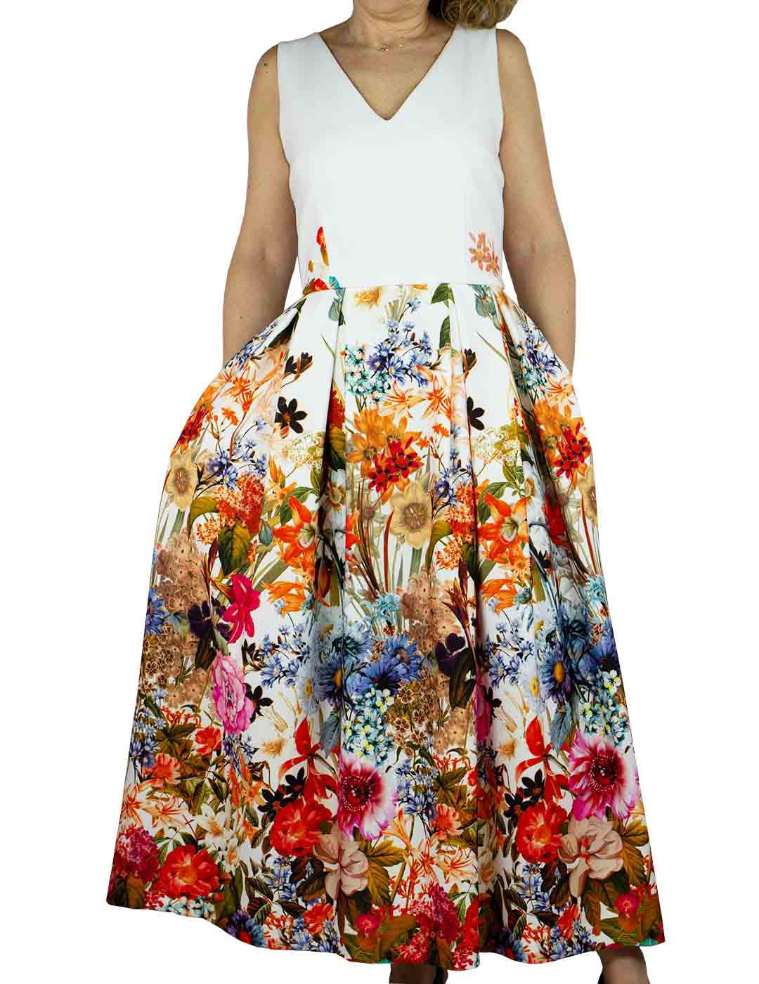 Vestido Ceremonia Loiba Falda Estampado Garden