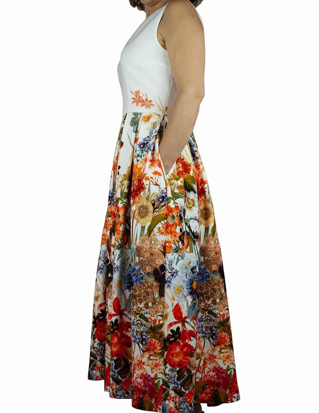 Vestido Ceremonia Loiba Falda Estampado Garden