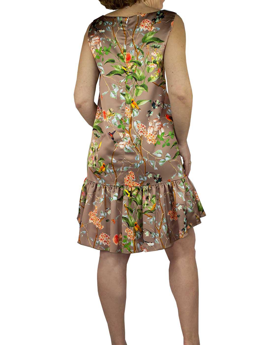 Vestido Ceremonia Loiba Estampado Con Volante