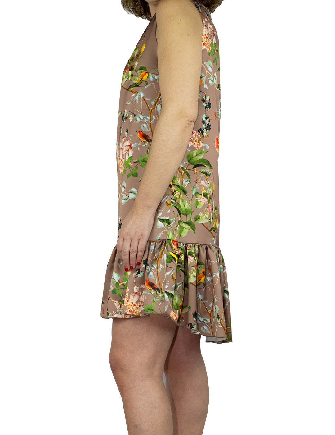 Vestido Ceremonia Loiba Estampado Con Volante