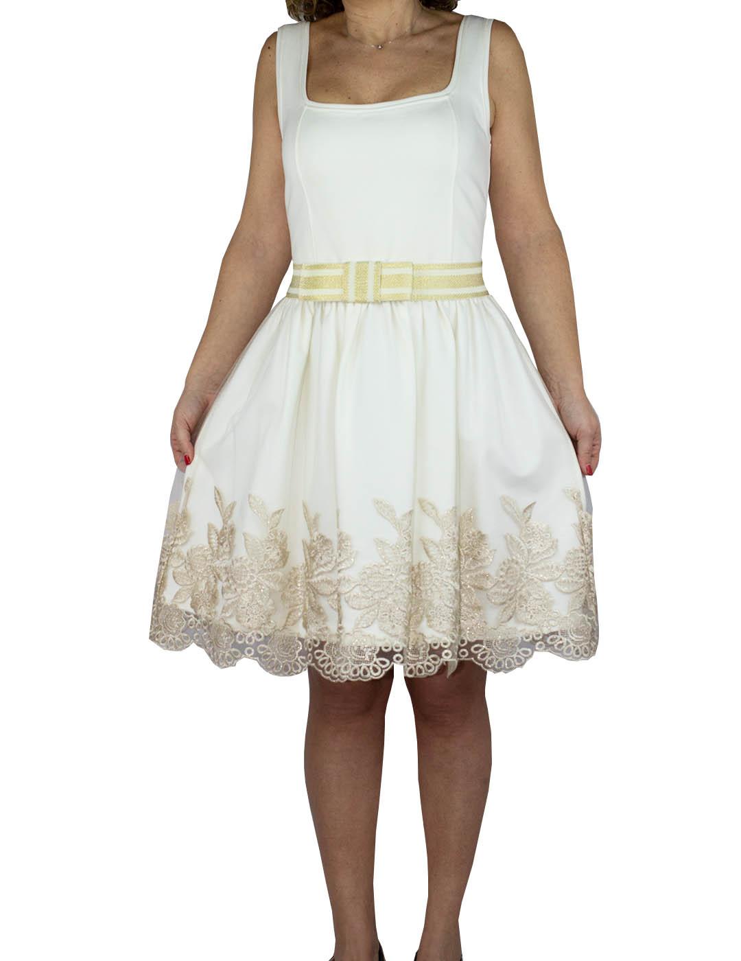 Vestido Ceremonia Loiba Bordado Con Cinturón