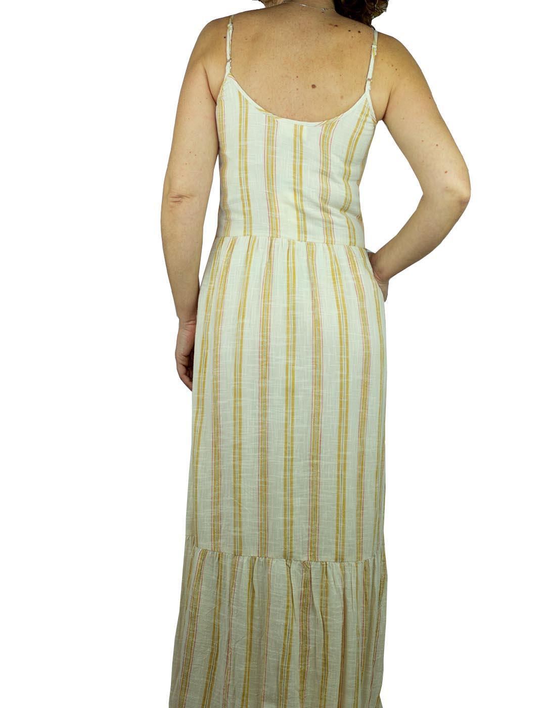 Vestido Maison Hotel Largo De Rayas Beige