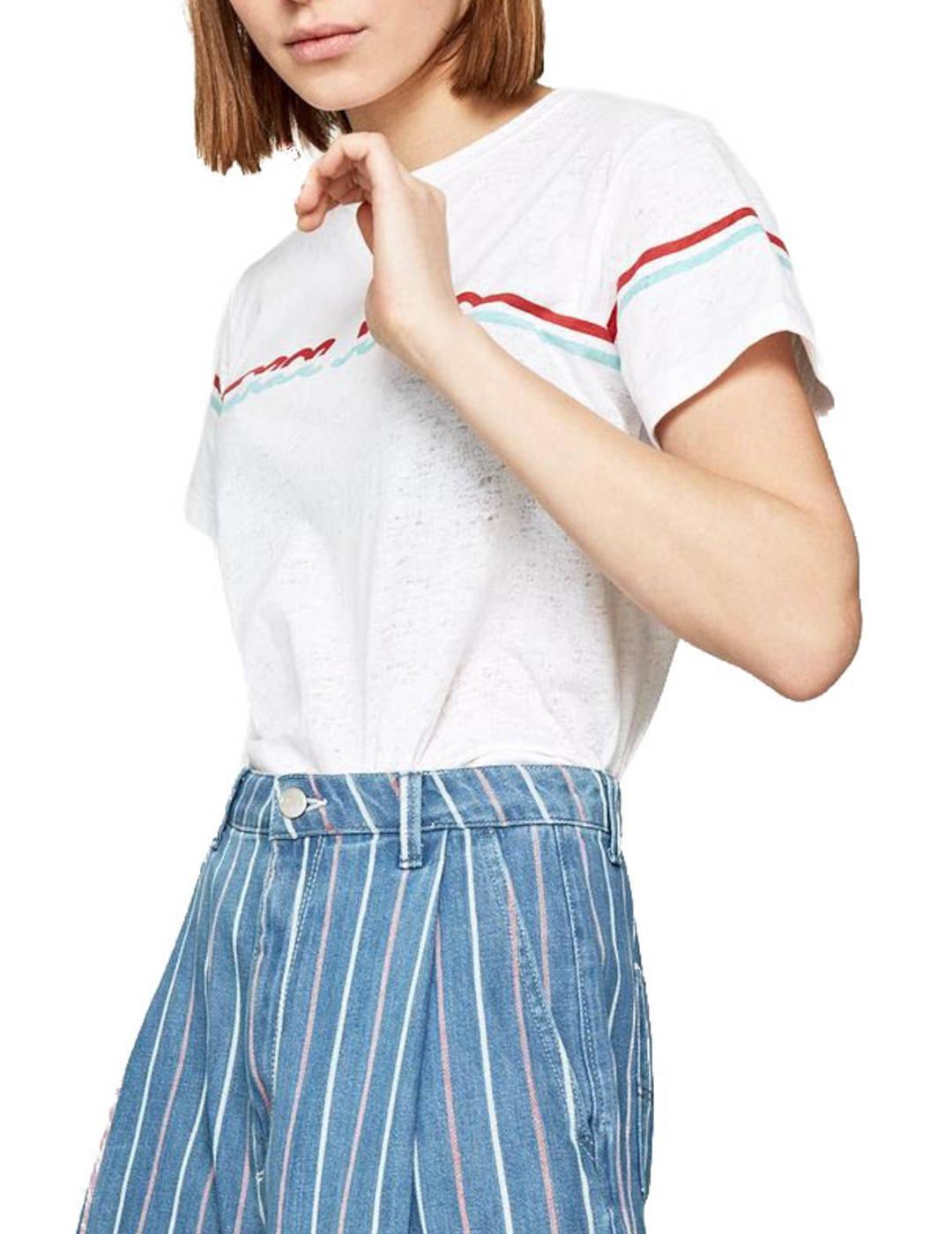 Camiseta Pepe Jeans Básica Logo Blanco