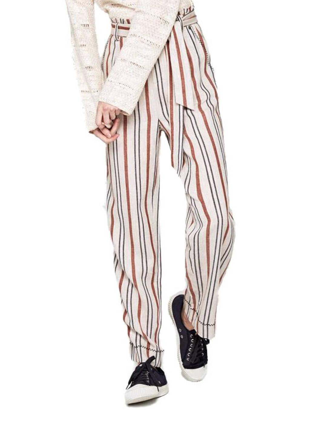 PANTALON PEPE JEANS DE LINO ESTAMPADO RAYAS